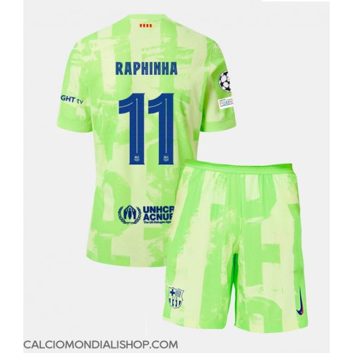 Maglie da calcio Barcelona Raphinha Belloli #11 Terza Maglia Bambino 2024-25 Manica Corta (+ Pantaloni corti)